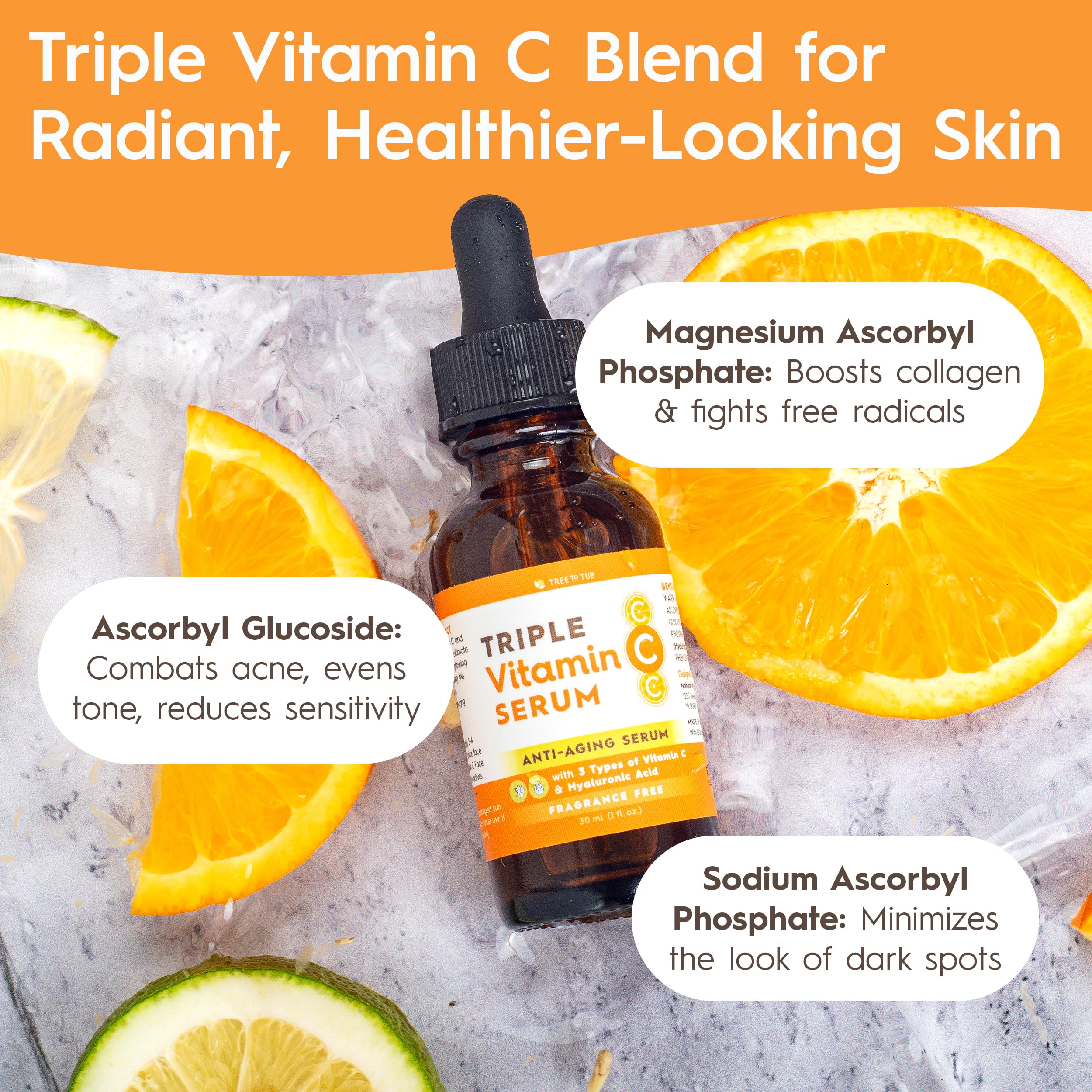 Tree To Tub Illuminating Vitamin C Serum – Triple Vitamin C Hydration + Hyaluronic Acid