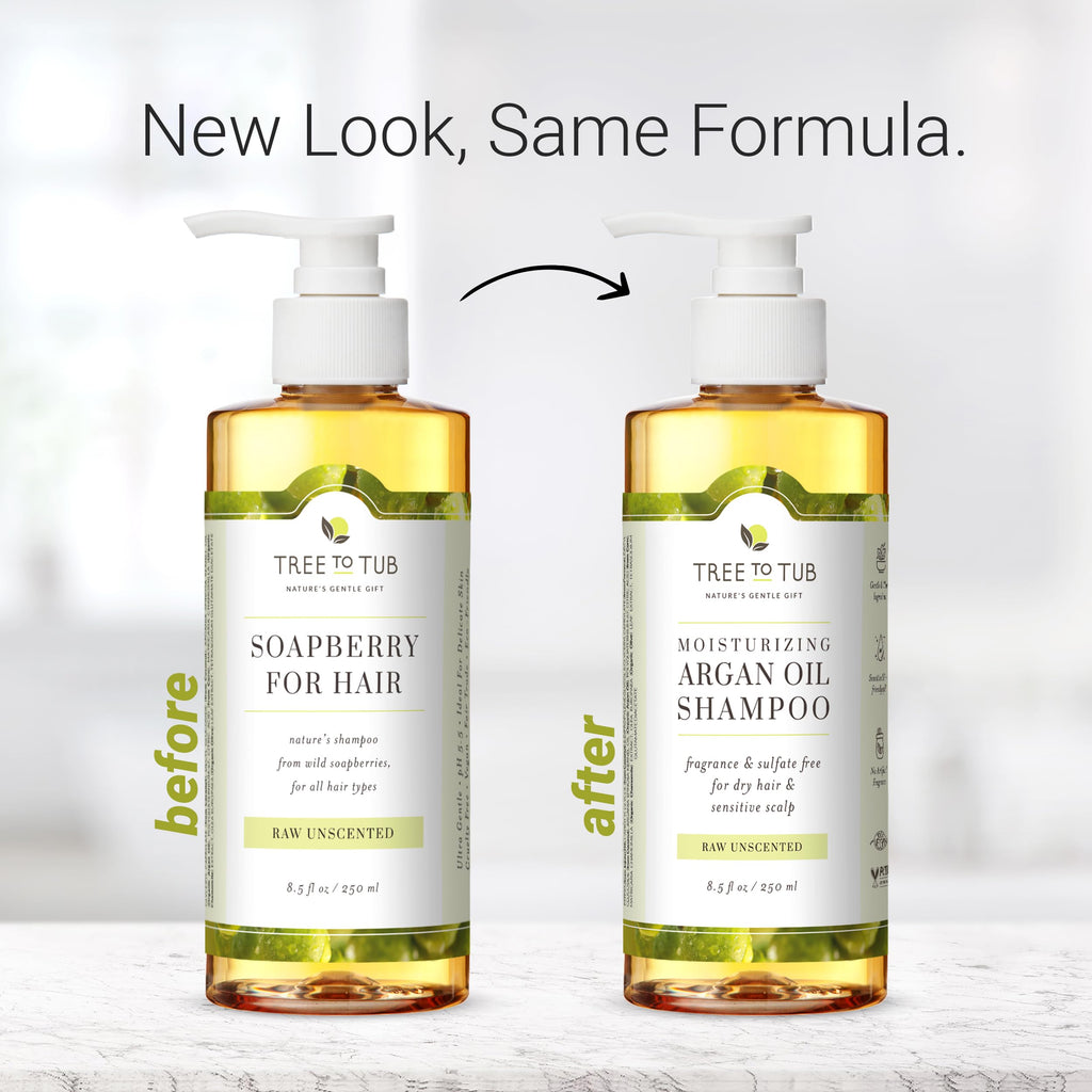 Tree to Tub Fragrance Free Shampoo for Dry & Sensitive Scalp – Unscented Hydration with Argan Oil