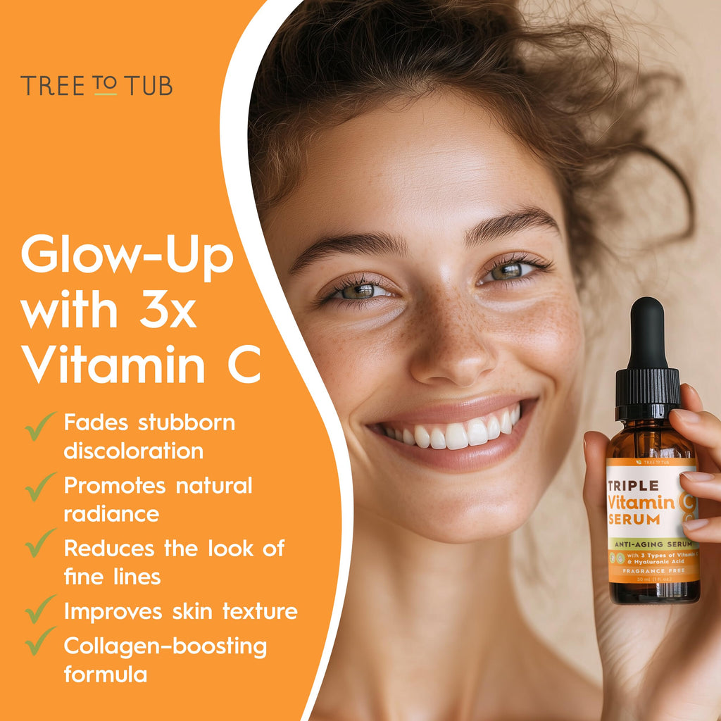 Tree To Tub Illuminating Vitamin C Serum – Triple Vitamin C Hydration + Hyaluronic Acid