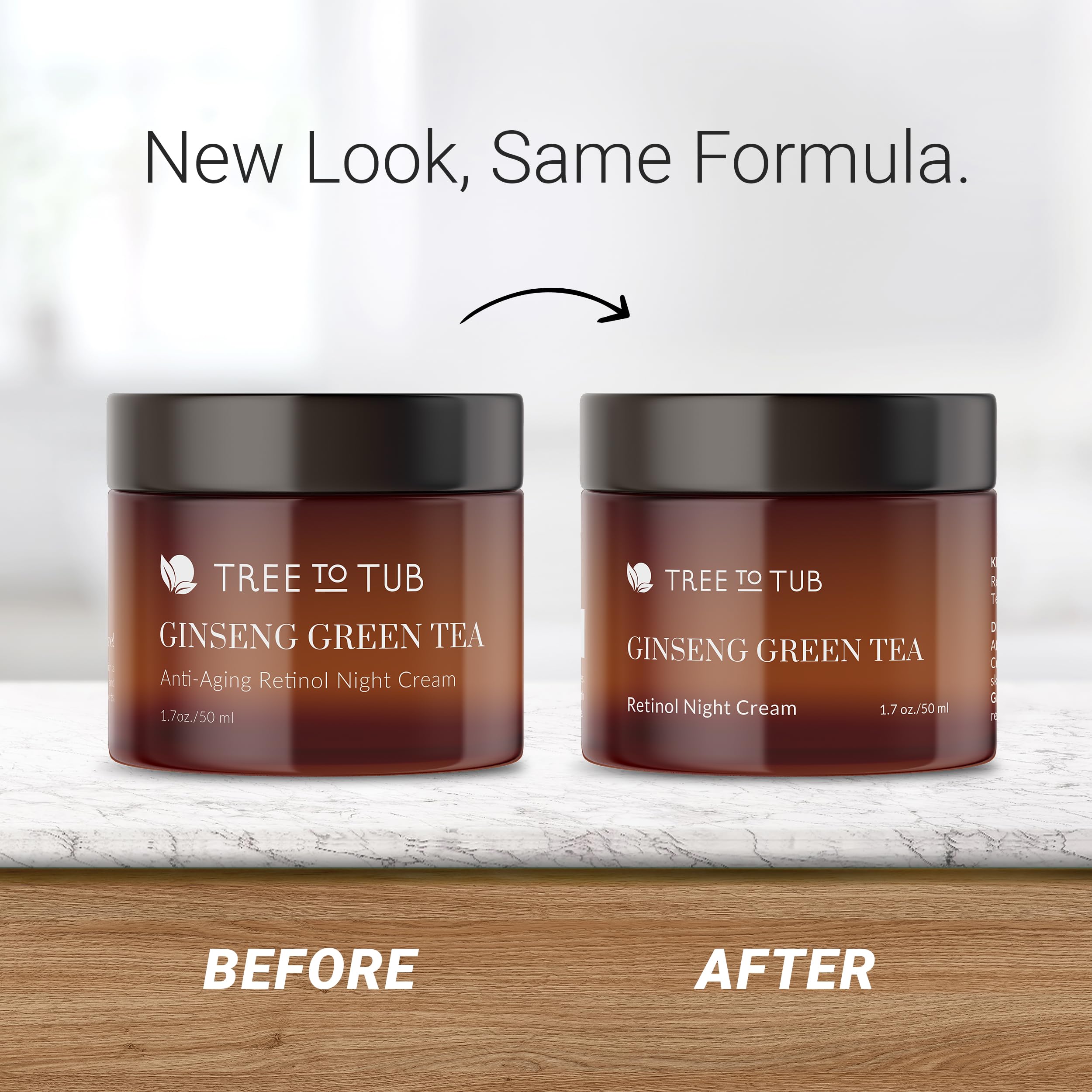 Tree to Tub Retinol Anti Aging Face Moisturizer for Dry & Sensitive Skin - Hyaluronic Acid Night Cream with Organic Aloe, Vitamin A & E | 2 Pack