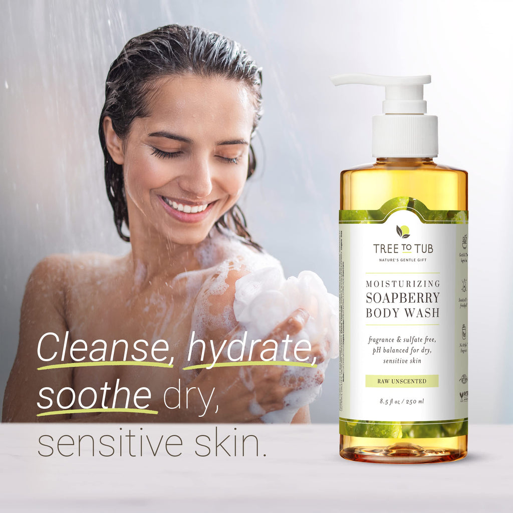 Tree to Tub Unscented Body Wash for Sensitive Skin – Moisturizing, Fragrance-Free & Sulfate-Free