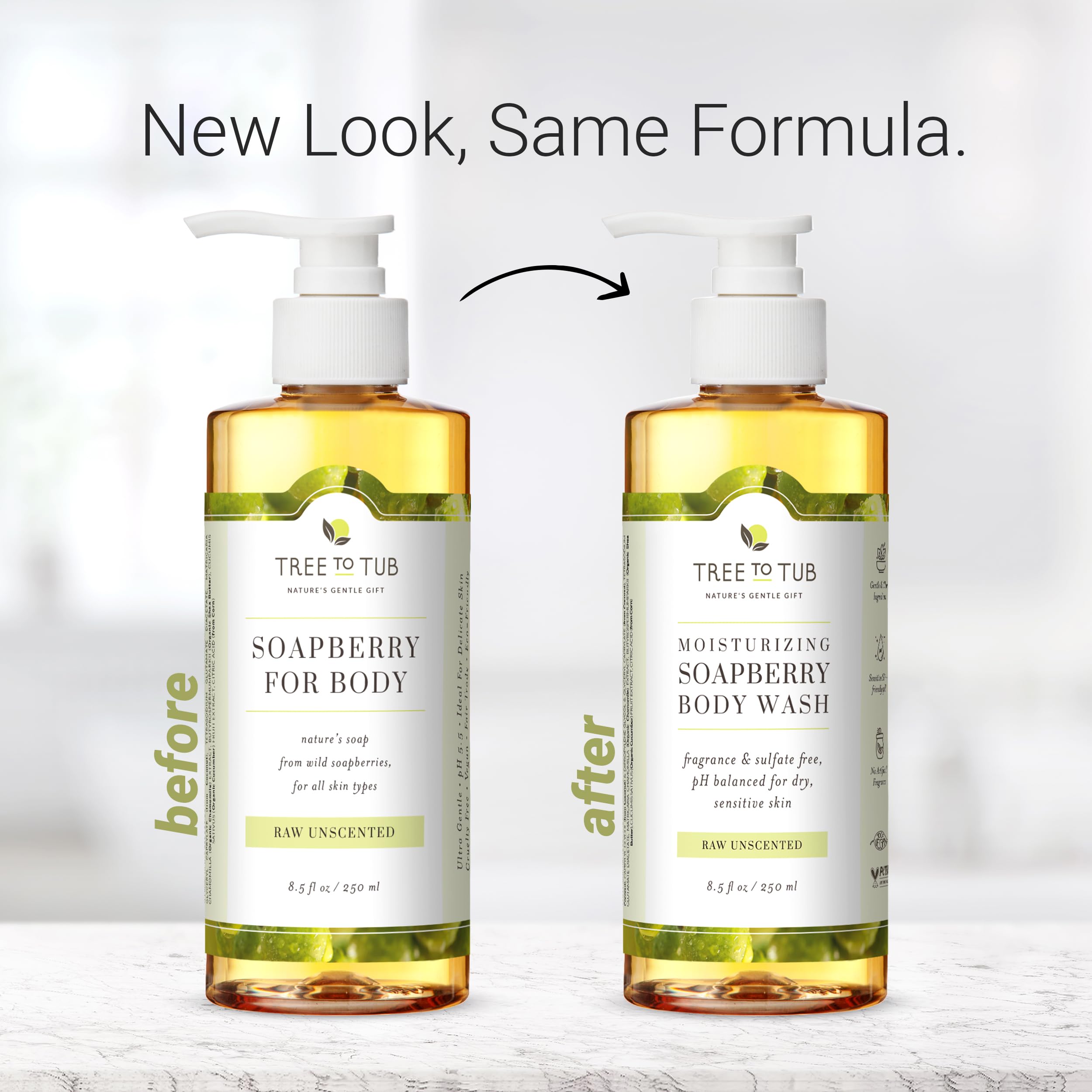 Tree to Tub Unscented Body Wash for Sensitive Skin – Moisturizing, Fragrance-Free & Sulfate-Free