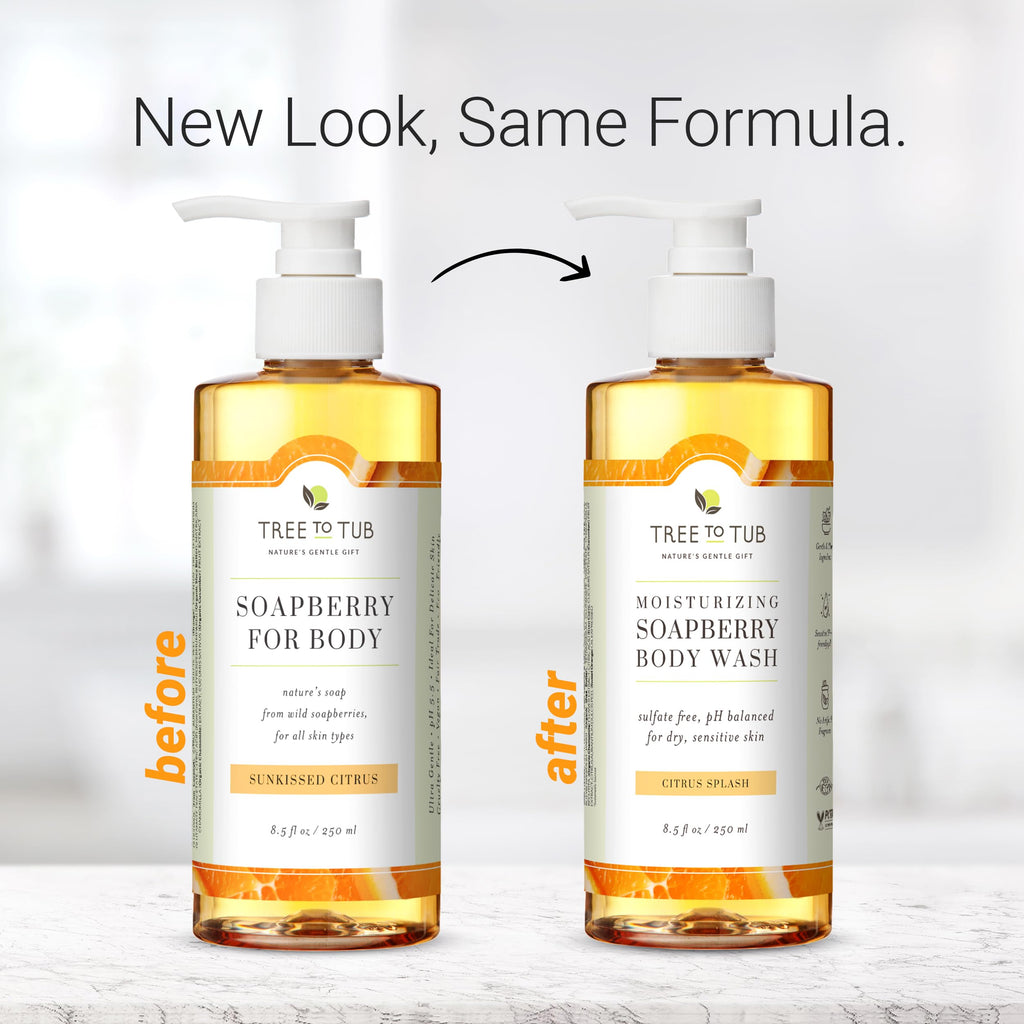 Tree to Tub Citrus Body Wash for Dry & Sensitive Skin – pH Balanced, Hydrating Shea Butter Formula