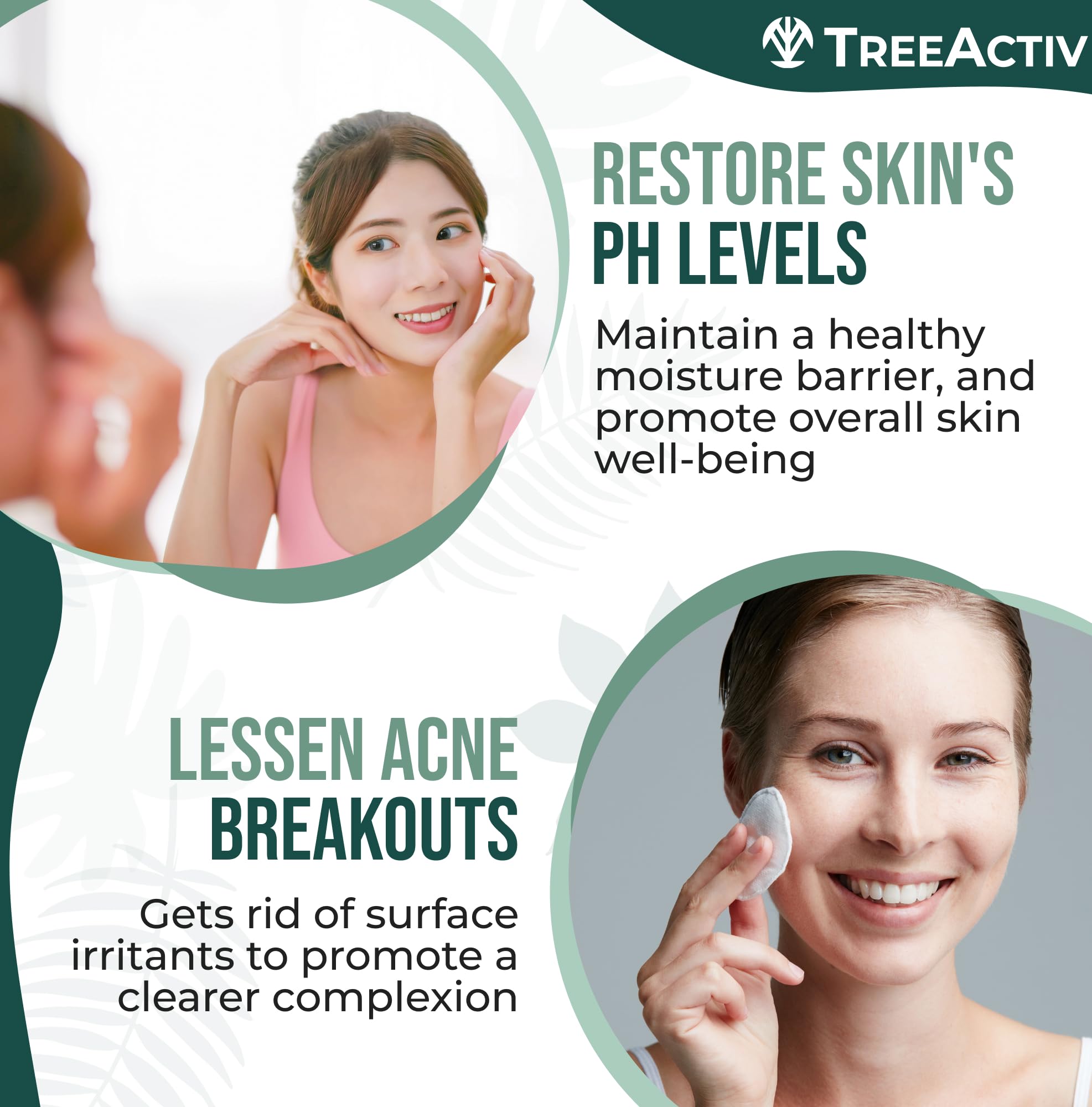TreeActiv Balancing Herbal Toner | Alcohol-Free Astringent for Oily/Acne-Prone Skin | Rose Water & Tea Tree | 4 fl oz
