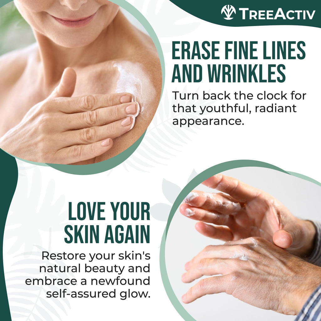 TreeActiv Crepey Skin Repair Cream – Firming Hyaluronic Acid Lotion (8 oz)