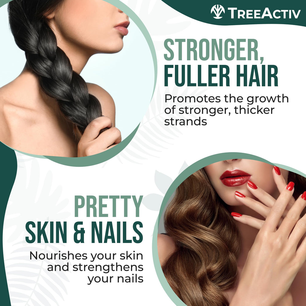 TreeActiv Hair Savior – Biotin + Saw Palmetto Hair Growth Vitamins, 60 Capsules, 30-Day Supply