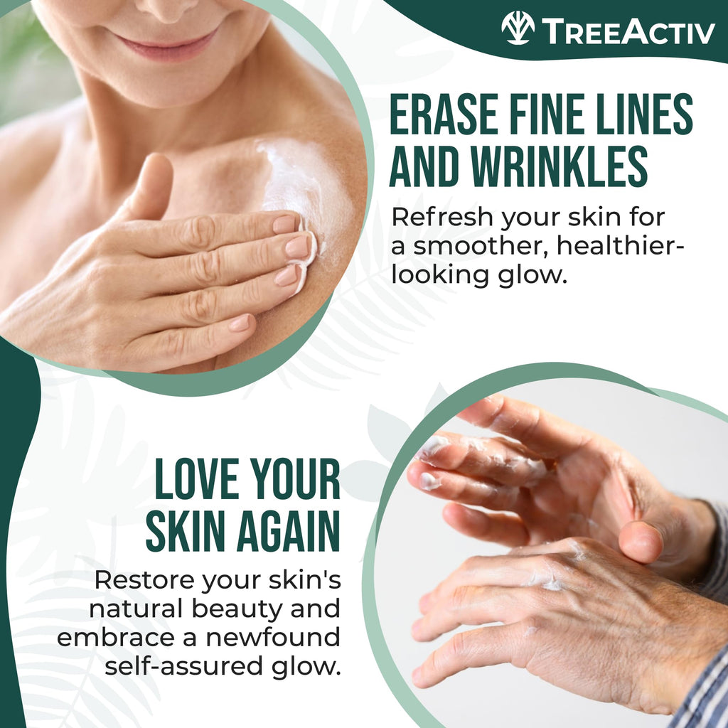 TreeActiv Crepey Skin Repair Cream – Hyaluronic Acid & Shea Butter, 8 oz