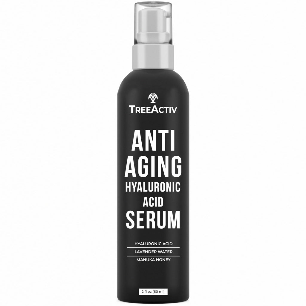 TreeActiv Anti-Aging Hyaluronic Acid Serum for Face – Hydrating, Oil-Free 2 oz