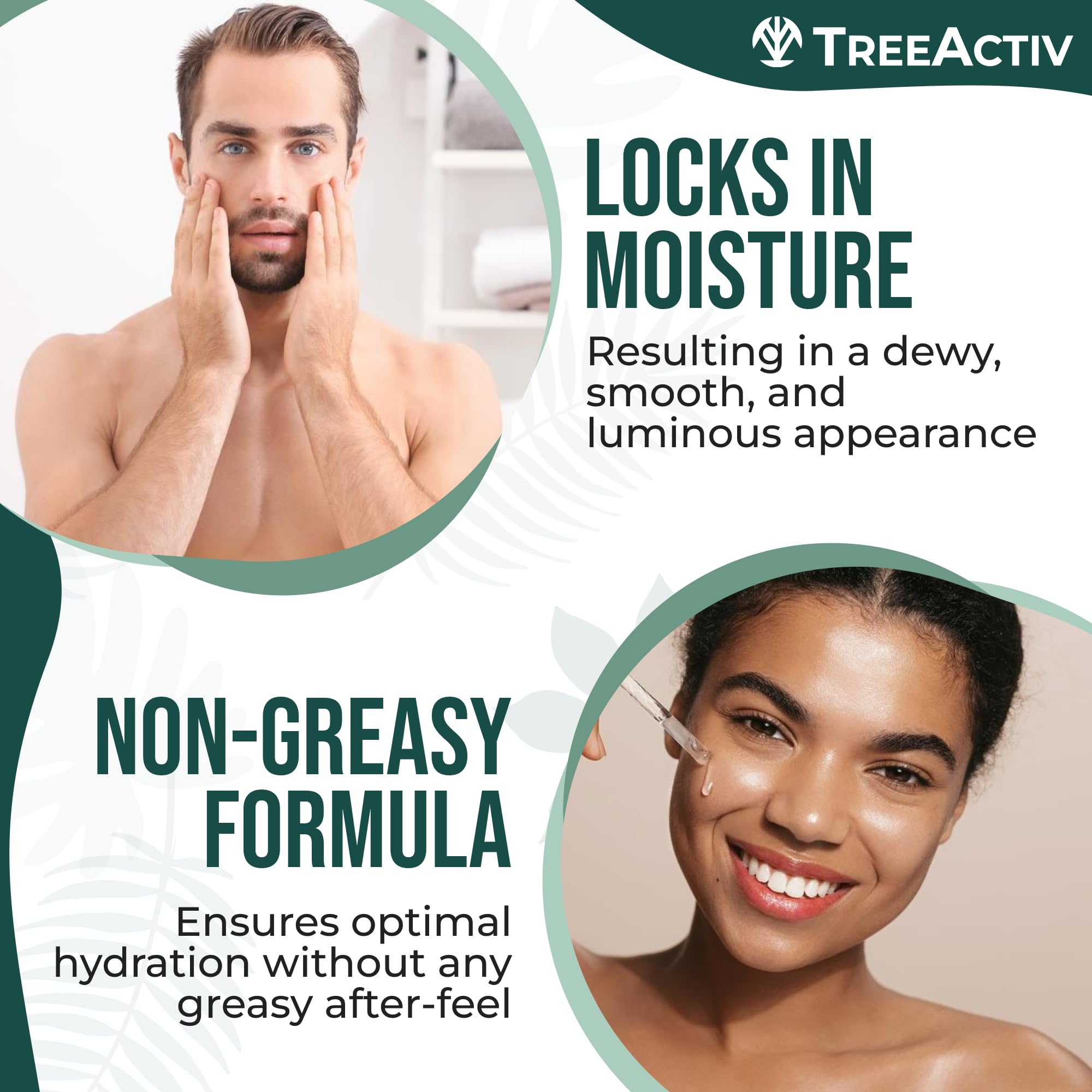 TreeActiv Anti-Aging Hyaluronic Acid Serum for Face – Hydrating, Oil-Free 2 oz