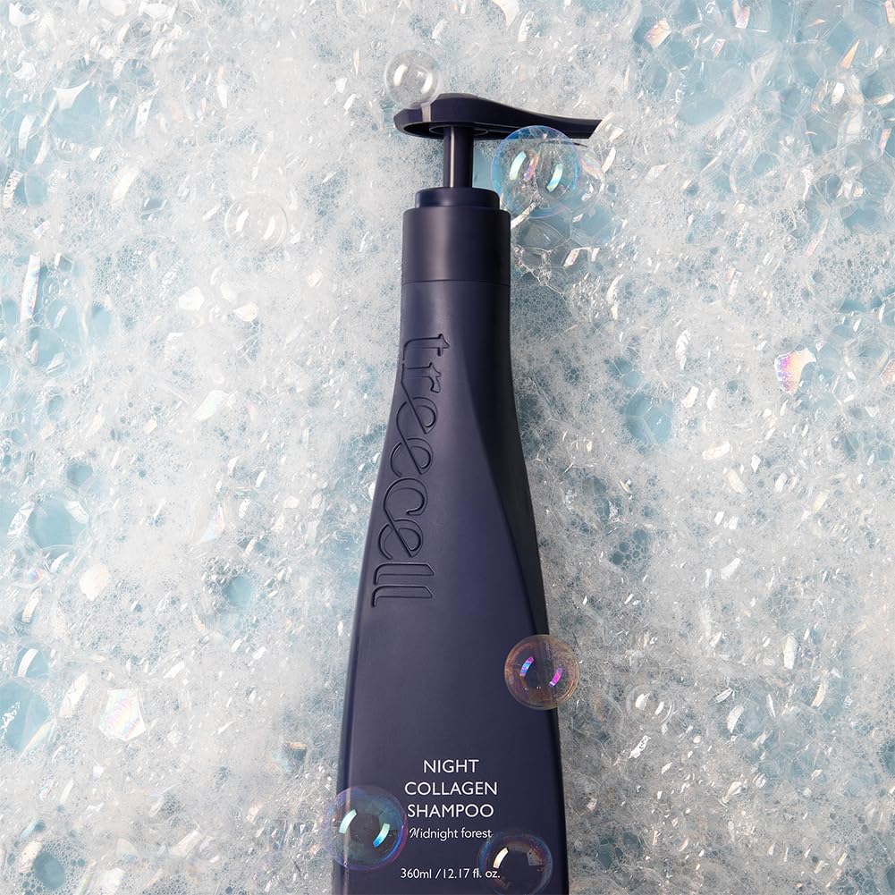 TREECELL Night Collagen Shampoo – Midnight Forest, 12.2 fl oz | Deep Cleansing, Overnight Hydration & Low-Molecular Collagen