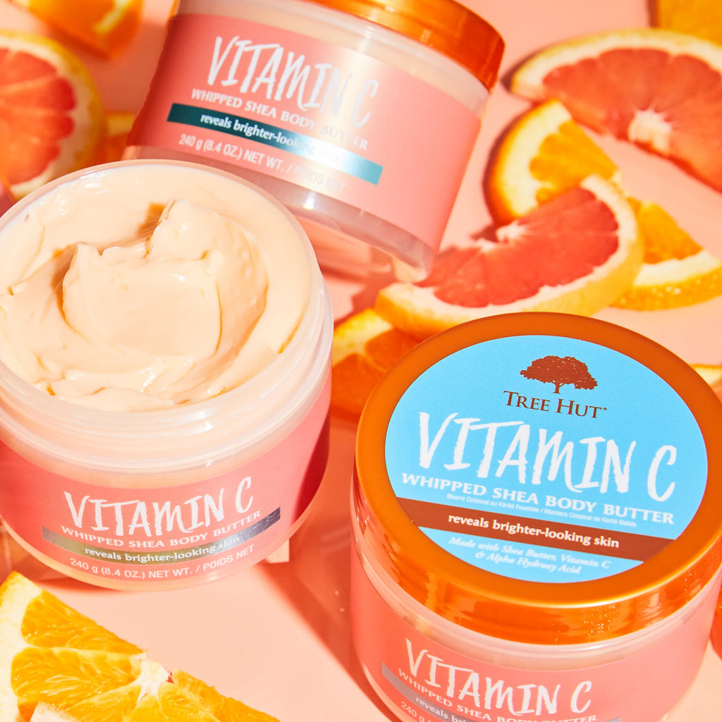Tree Hut Vitamin C Whipped Shea Body Butter – Lightweight Hydration, 8.4oz