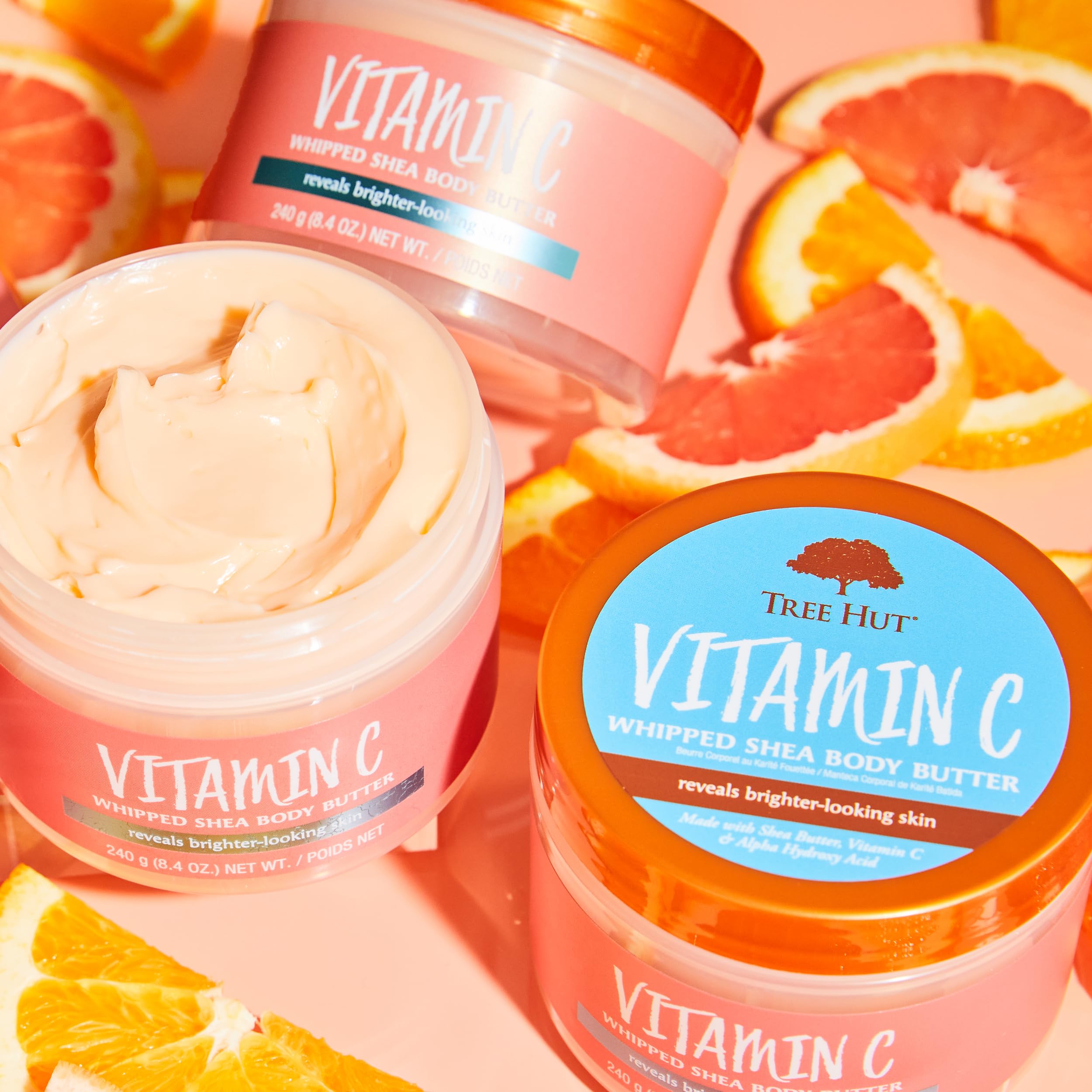 Tree Hut Vitamin C Whipped Shea Body Butter – Lightweight Hydration, 8.4oz