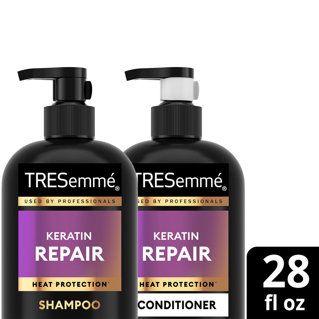 TRESemmé Keratin Repair Shampoo & Conditioner – Bond Repair, Frizz Control (28 oz)