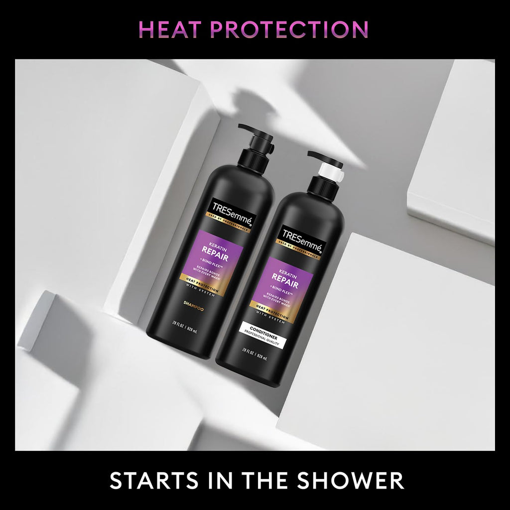 TRESemmé Keratin Repair Shampoo & Conditioner – Bond Repair, Frizz Control (28 oz)