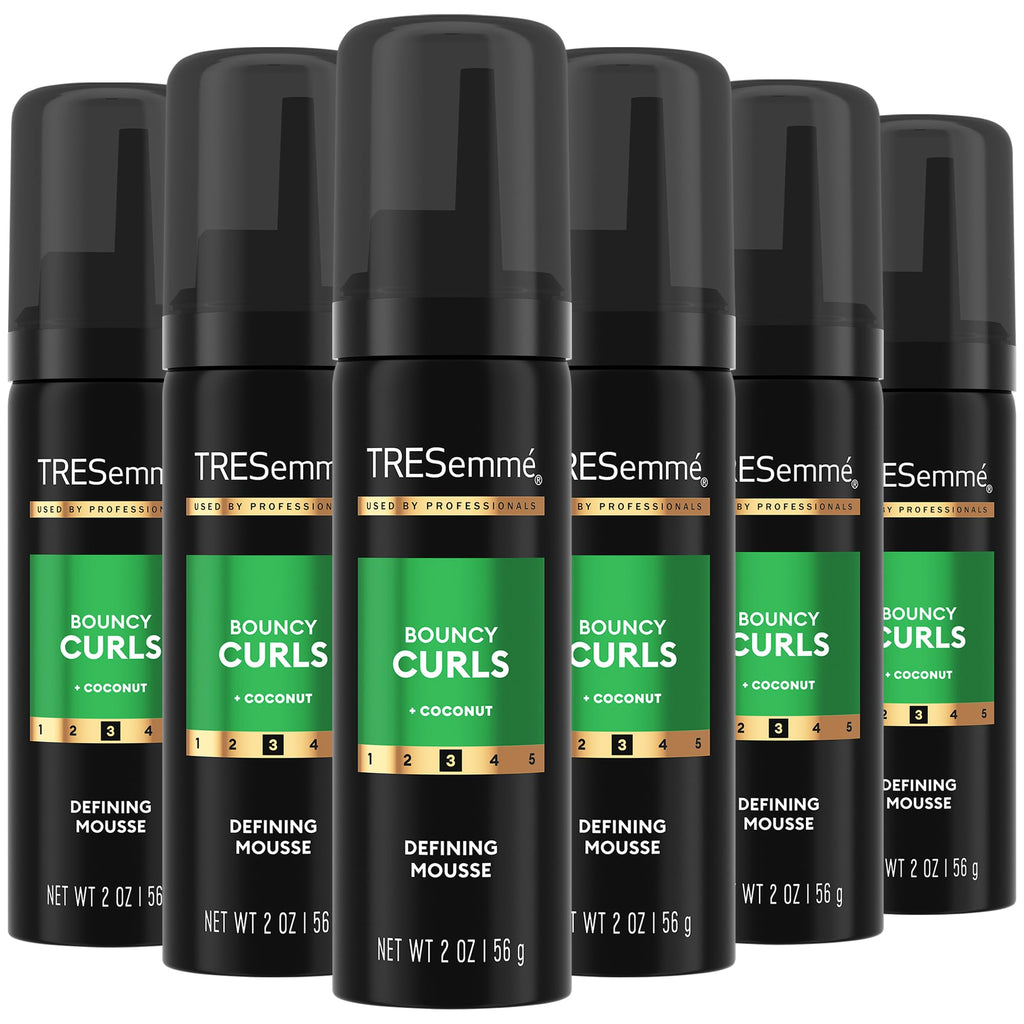 TRESemmé Defining Hair Mousse – Bouncy Curls, Travel-Size 6-Pack