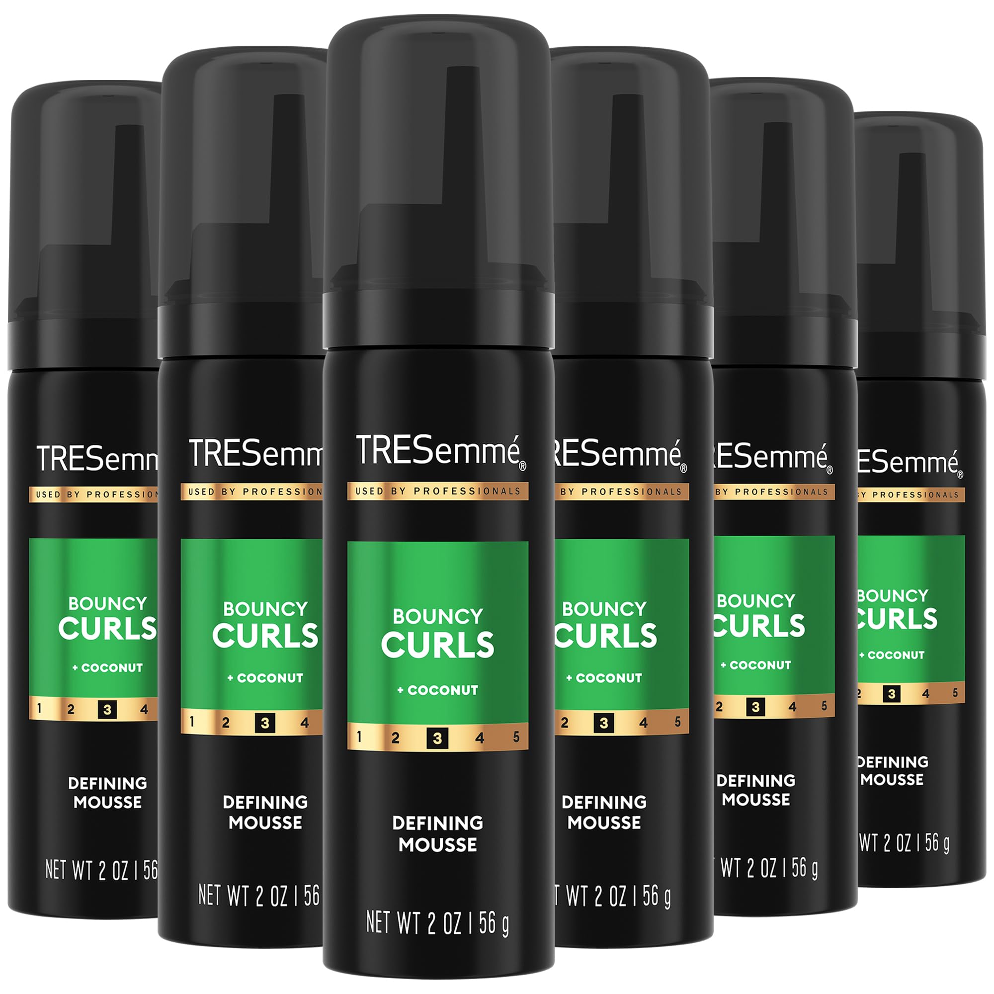 TRESemmé Defining Hair Mousse – Bouncy Curls, Travel-Size 6-Pack