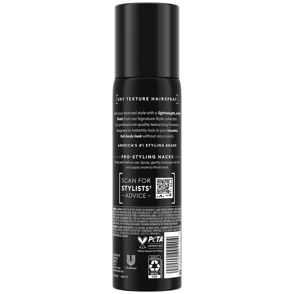 TRESemmé Dry Texture Finishing Spray – Matte Finish, Texture & Volume, 24H Humidity & Frizz Control, 6-Pack (5 oz Each)