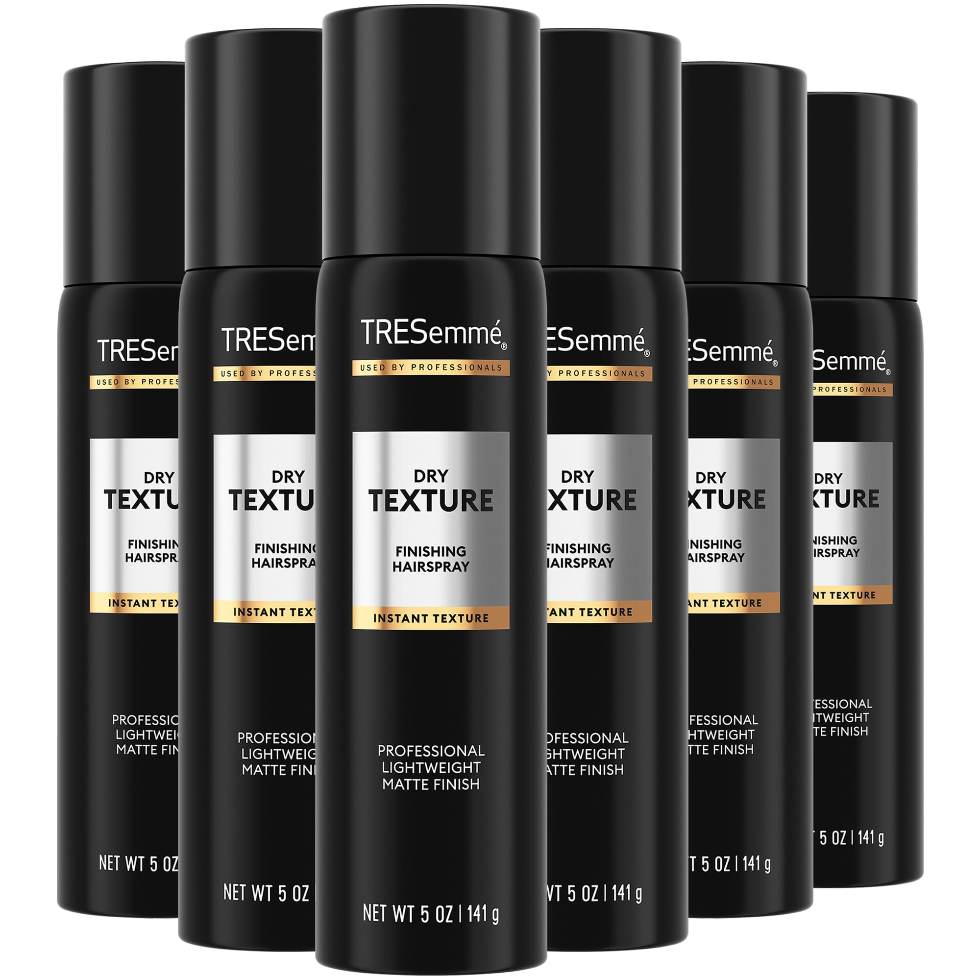 TRESemmé Dry Texture Finishing Spray – Matte Finish, Texture & Volume, 24H Humidity & Frizz Control, 6-Pack (5 oz Each)