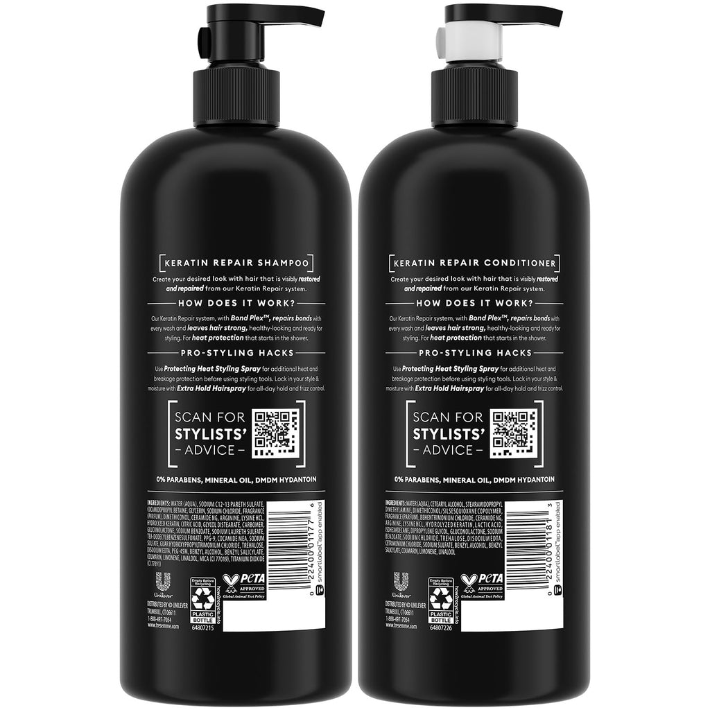 TRESemmé Keratin Repair Shampoo & Conditioner – Bond Repair, Frizz Control (28 oz)