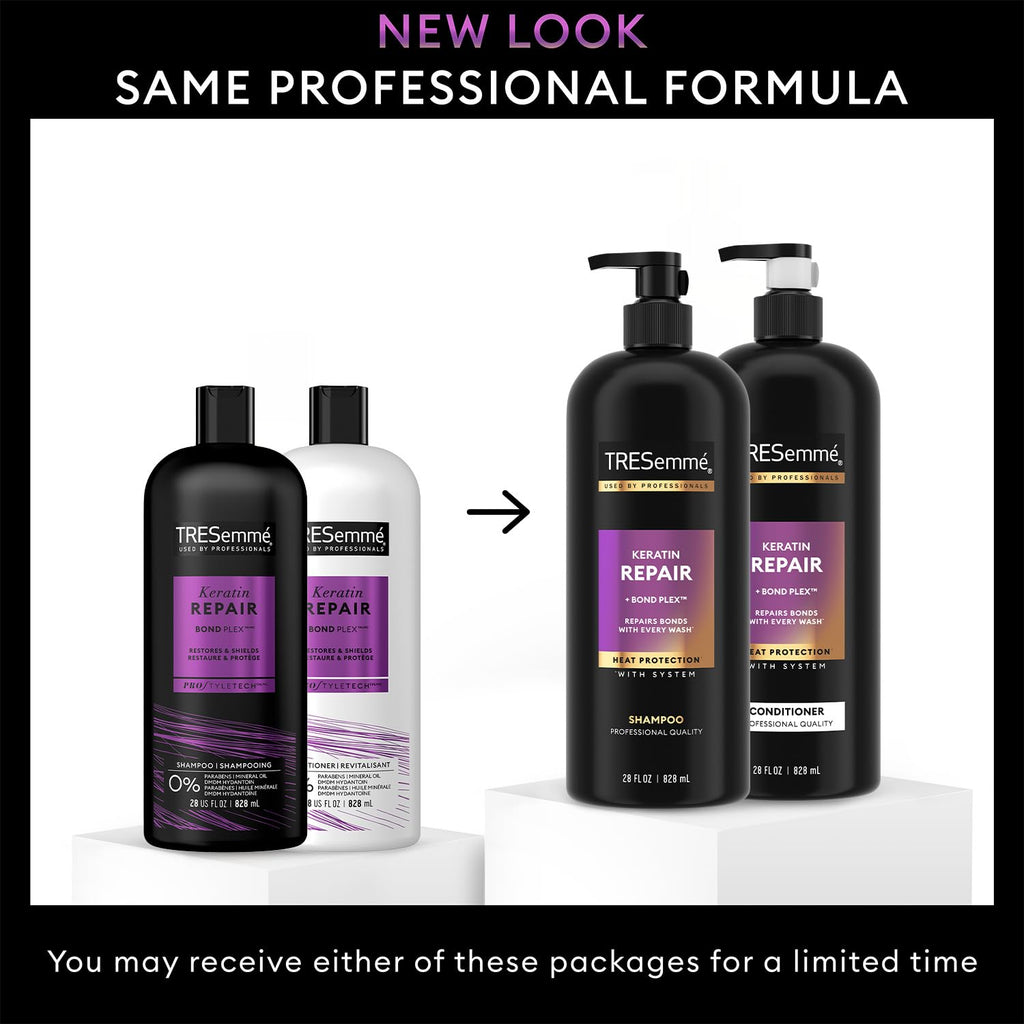 TRESemmé Keratin Repair Shampoo & Conditioner – Bond Repair, Frizz Control (28 oz)