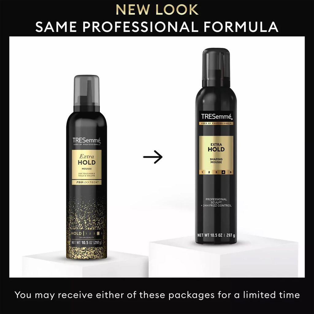 TRESemmé Shaping Mousse Extra Hold 2-Pack with Keratin Mask | 24H Frizz Control