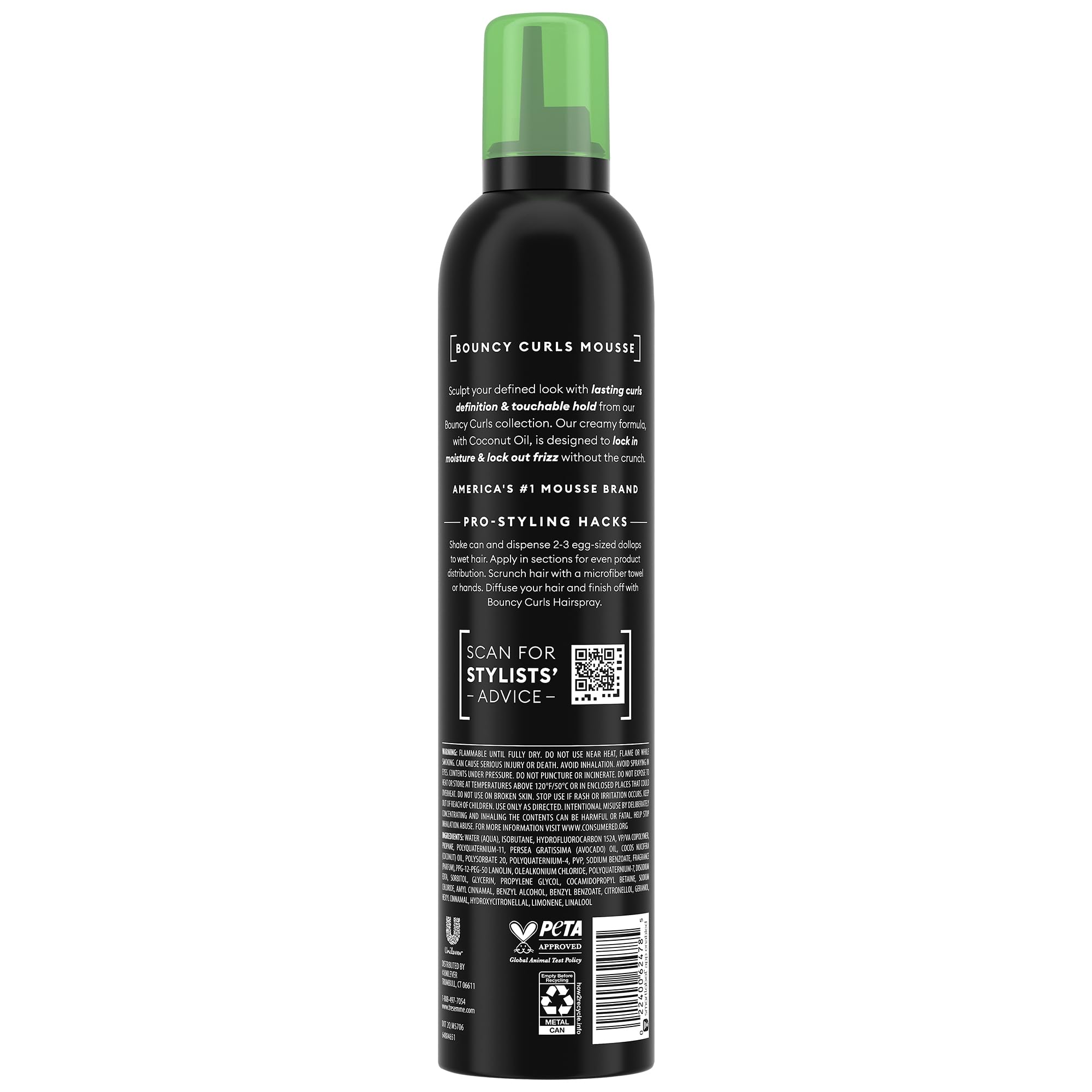 TRESemmé Defining Hair Mousse, Bouncy Curls 2-Pack – Coconut & Avocado Oil + Keratin Repair Mask