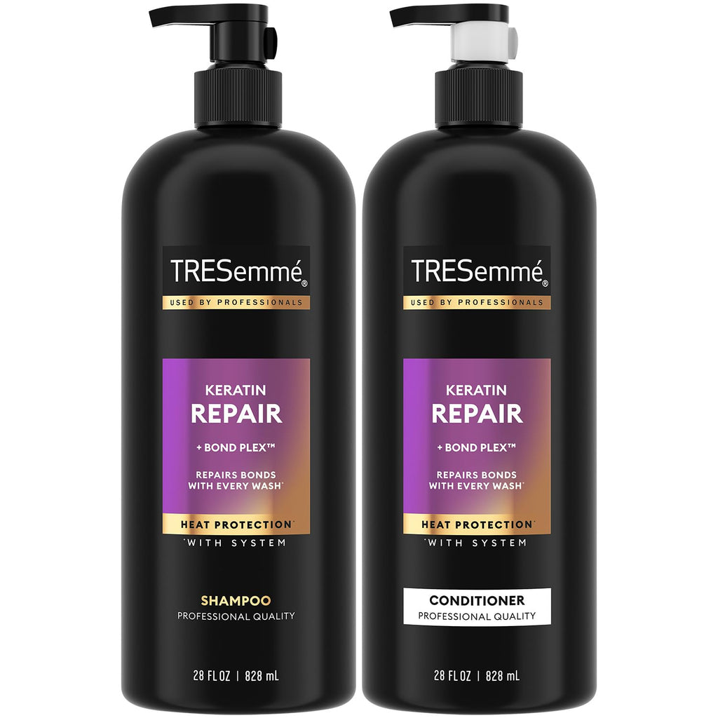 TRESemmé Keratin Repair Shampoo & Conditioner – Bond Repair, Frizz Control (28 oz)