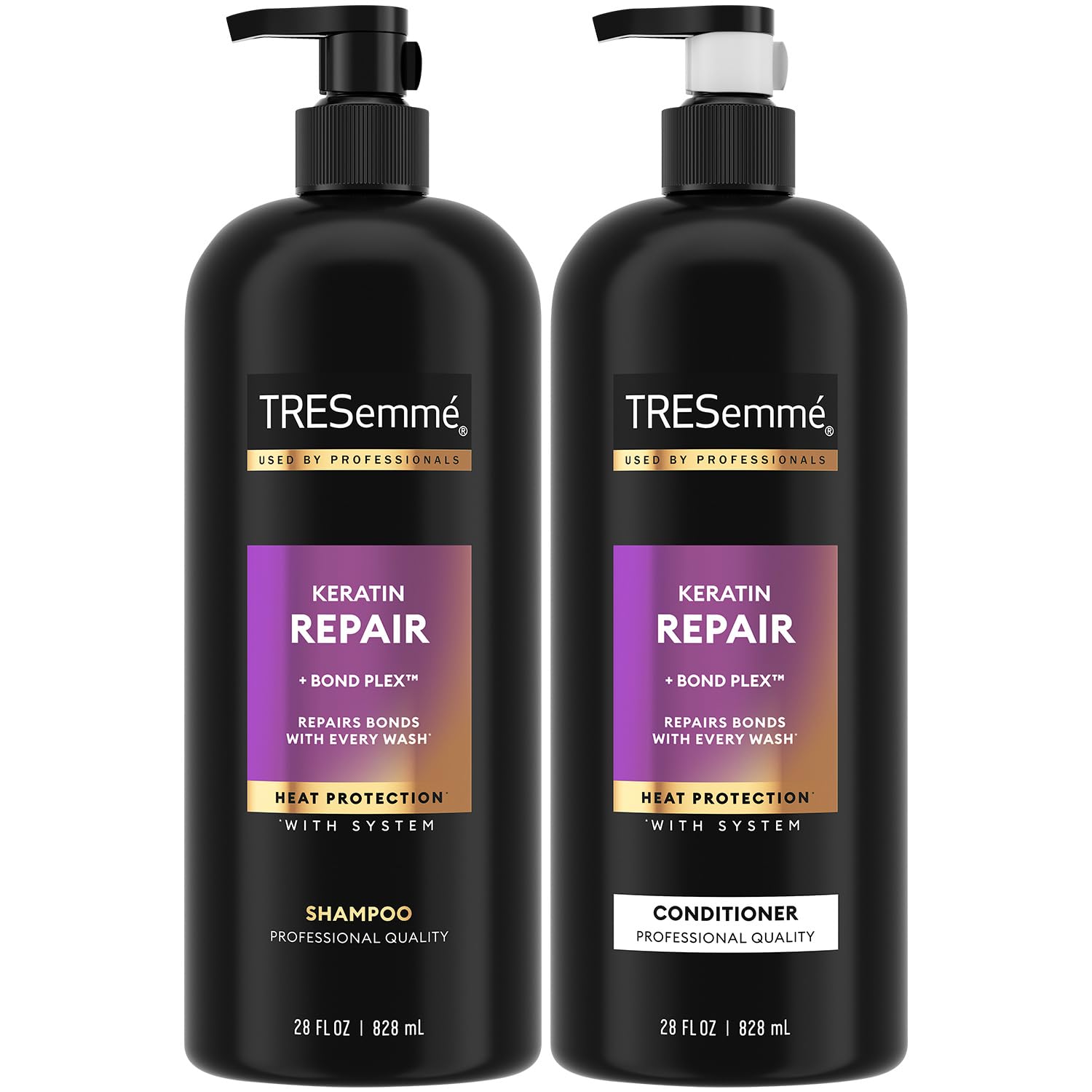TRESemmé Keratin Repair Shampoo & Conditioner – Bond Repair, Frizz Control (28 oz)