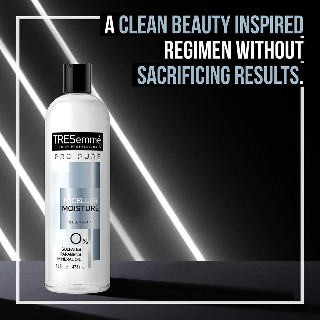 TRESemmé Pro Pure Micellar Moisture Shampoo – Paraben & Dye Free, Daily Hydration for Dry Hair | 16 oz