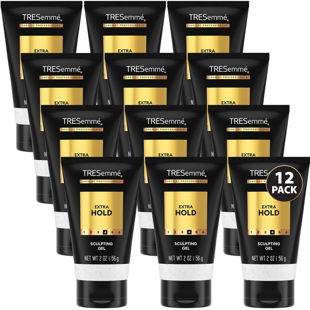 TRESemmé Sculpting Gel Travel-Size – Extra Hold, 24H Frizz Control, 12-Pack (2 oz Each)