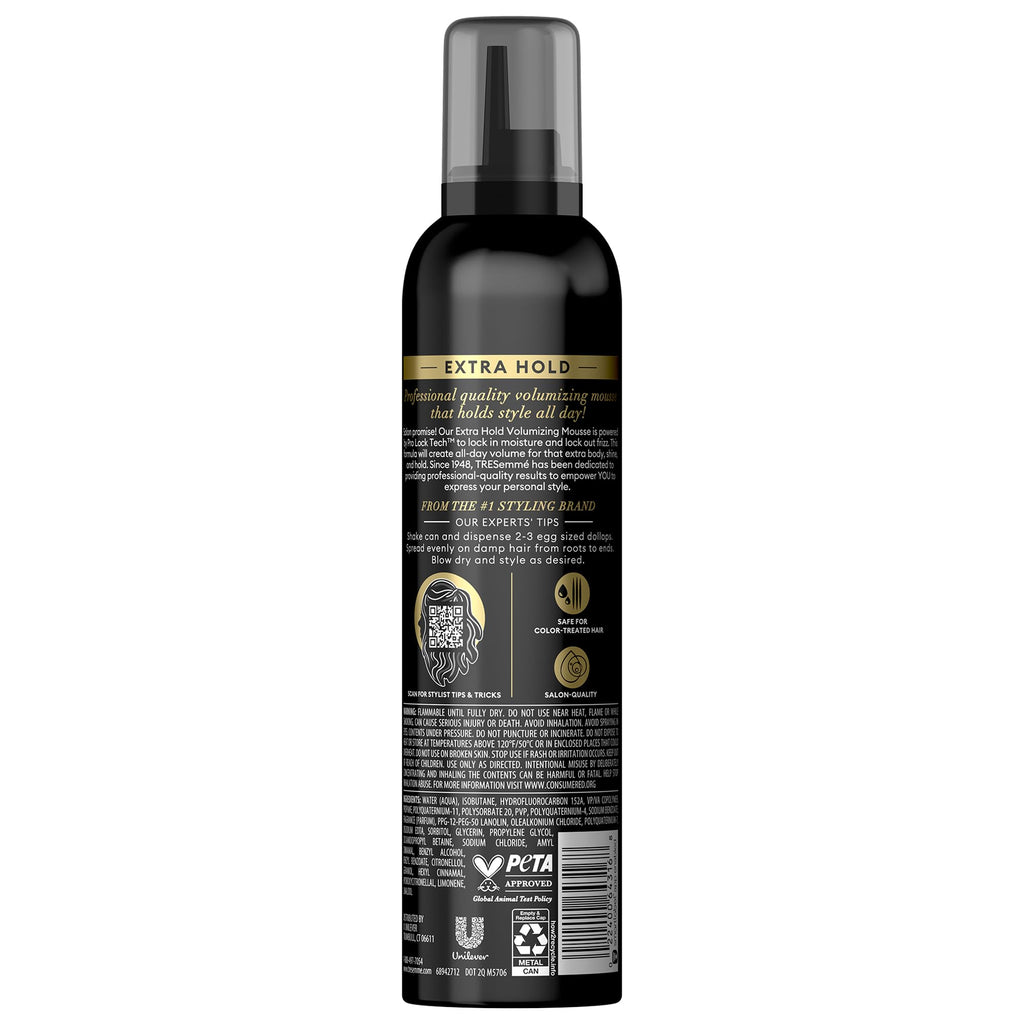 TRESemmé Shaping Mousse Extra Hold 2-Pack with Keratin Mask | 24H Frizz Control