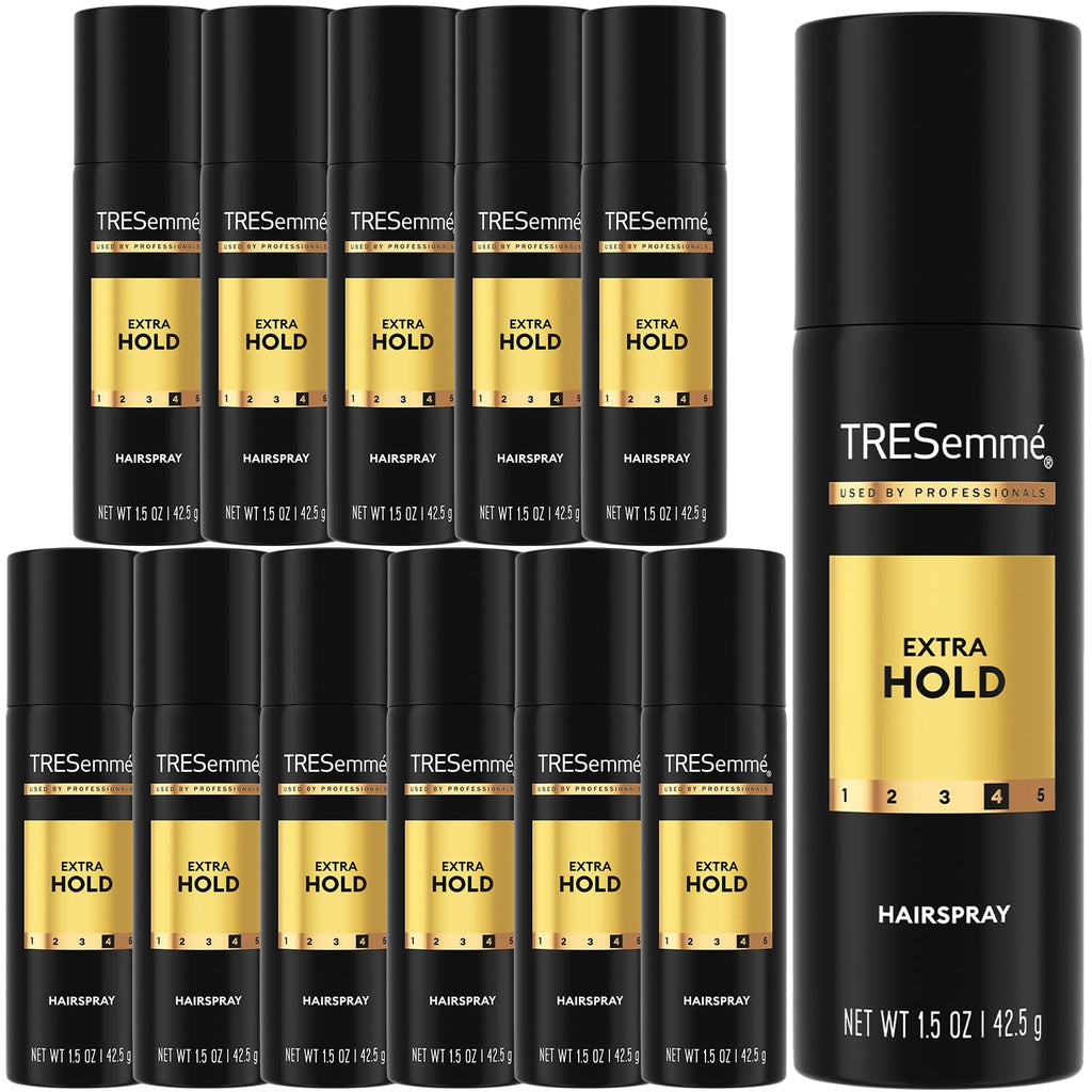 TRESemmé Travel Hairspray Extra Hold – 12-Pack, Travel-Size, Anti-Frizz