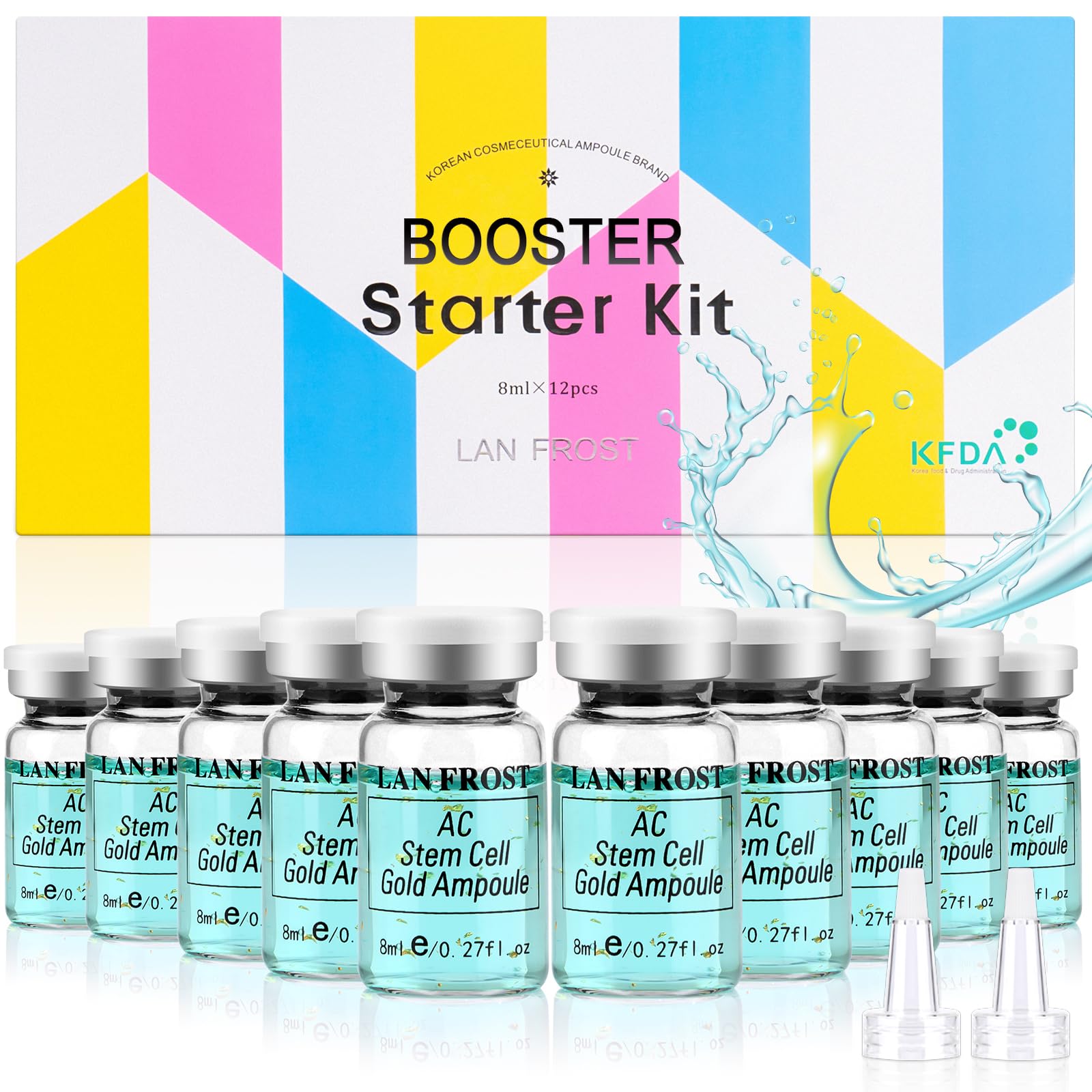 TRESSON BB Facial Glow Starter Kit – Serum with Hyaluronic Acid & AC Stem Cell Gold Ampoules (12 Vials)