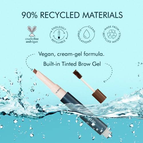 TRE'STIQUE Brow Pencil + Gel — 2-in-1 Refillable Clean Beauty for Brows