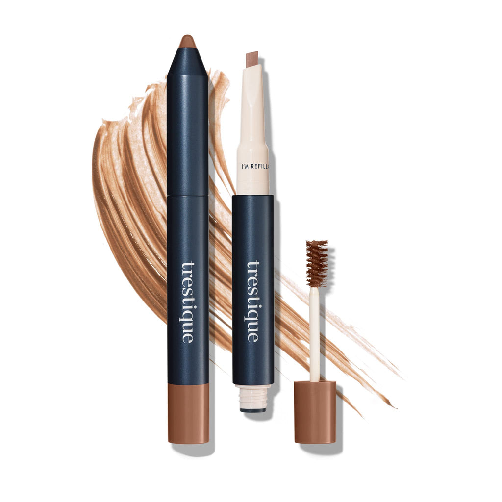 TRE'STIQUE Brow Pencil + Gel — 2-in-1 Refillable Clean Beauty for Brows
