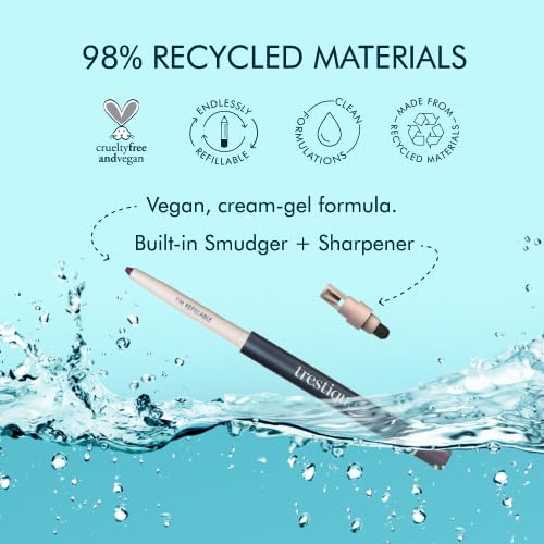 TRE'STIQUE Eyeliner Pencil — Refillable, Long-Lasting, Built-In Smudger & Sharpener | Clean Beauty