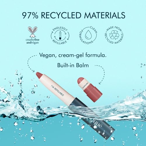 TRE'STIQUE Matte Lip Crayon — 2-in-1 Lip Kit with Built-In Lip Balm (Sierra Sable Refillable)
