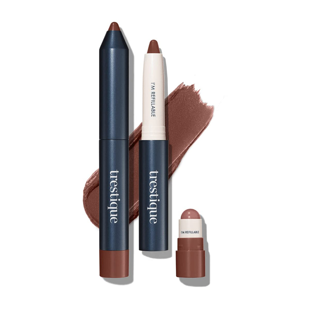 TRE'STIQUE Matte Lip Crayon — 2-in-1 Lip Kit with Built-In Lip Balm (Sierra Sable Refillable)