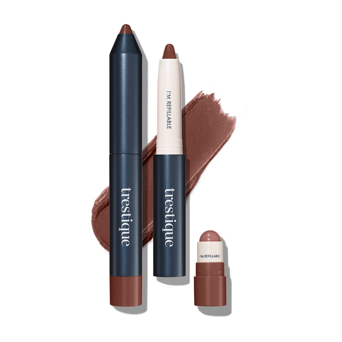 TRE'STIQUE Matte Lip Crayon — 2-in-1 Lip Kit with Built-In Lip Balm (Sierra Sable Refillable)