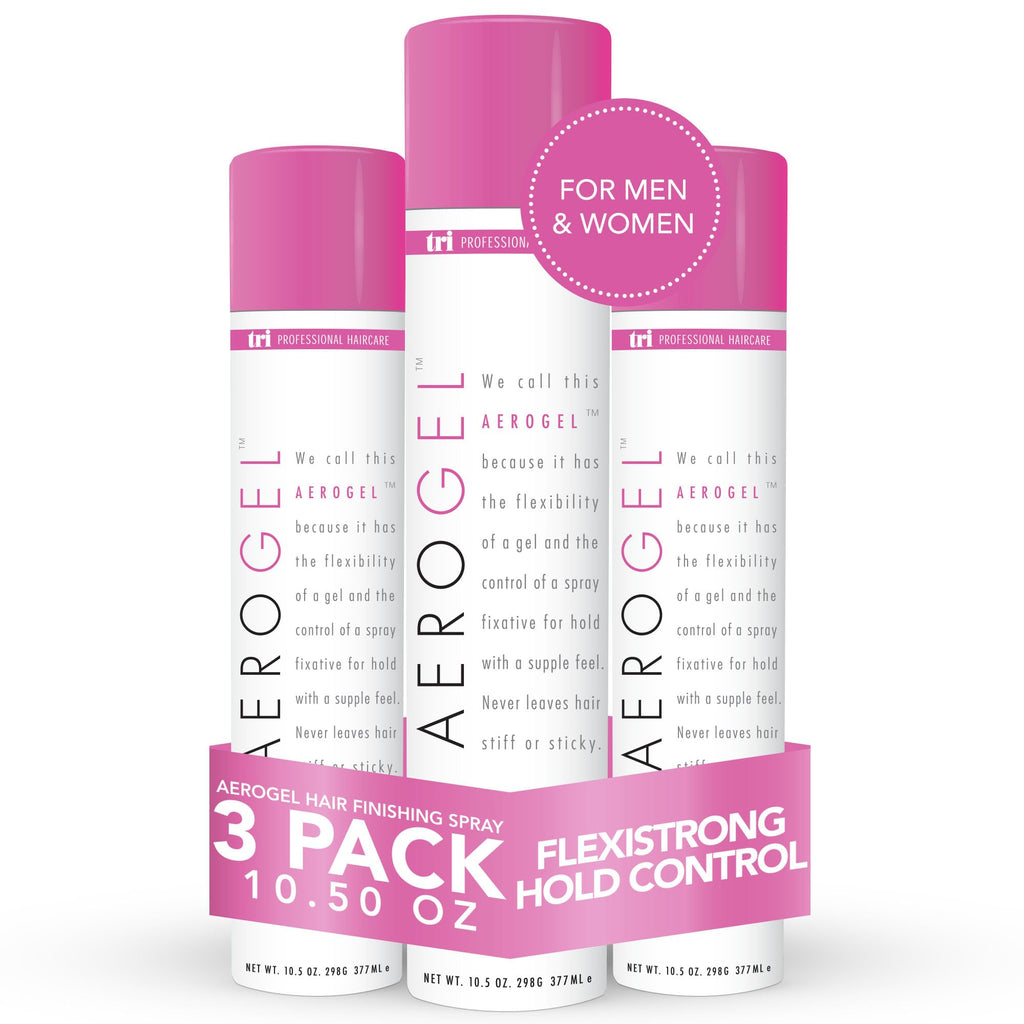 TRI Design Aerogel Hairspray — Flexible Hold for Curly Hair (Pack of 3, 10.5 oz) | TRIDESIGN