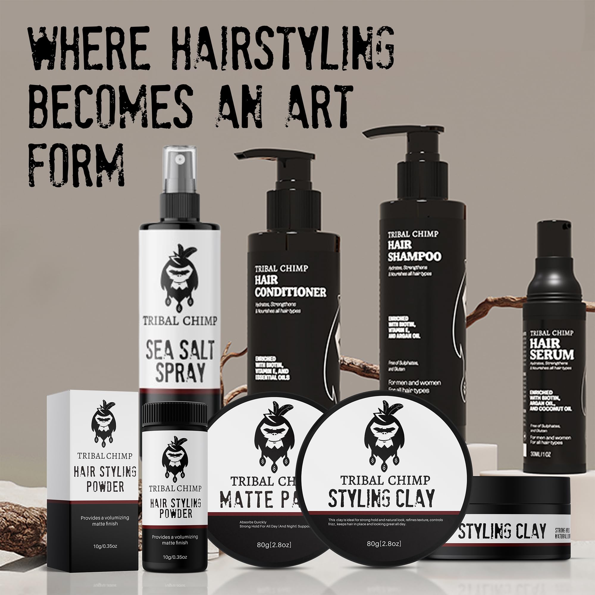 Tribal Chimp Matte Hair Styling Paste – Medium to Strong Hold, Matte Finish, 80g