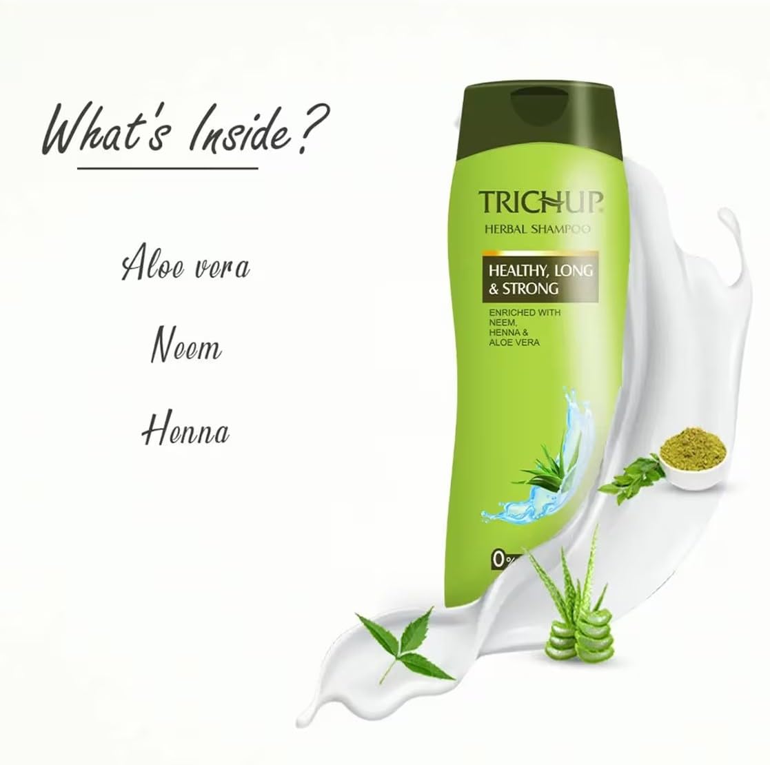 TRICHUP Herbal Shampoo with Aloe Vera, Neem & Henna – Paraben Free, 2 x 13.52 fl oz – Gentle, All Hair Types