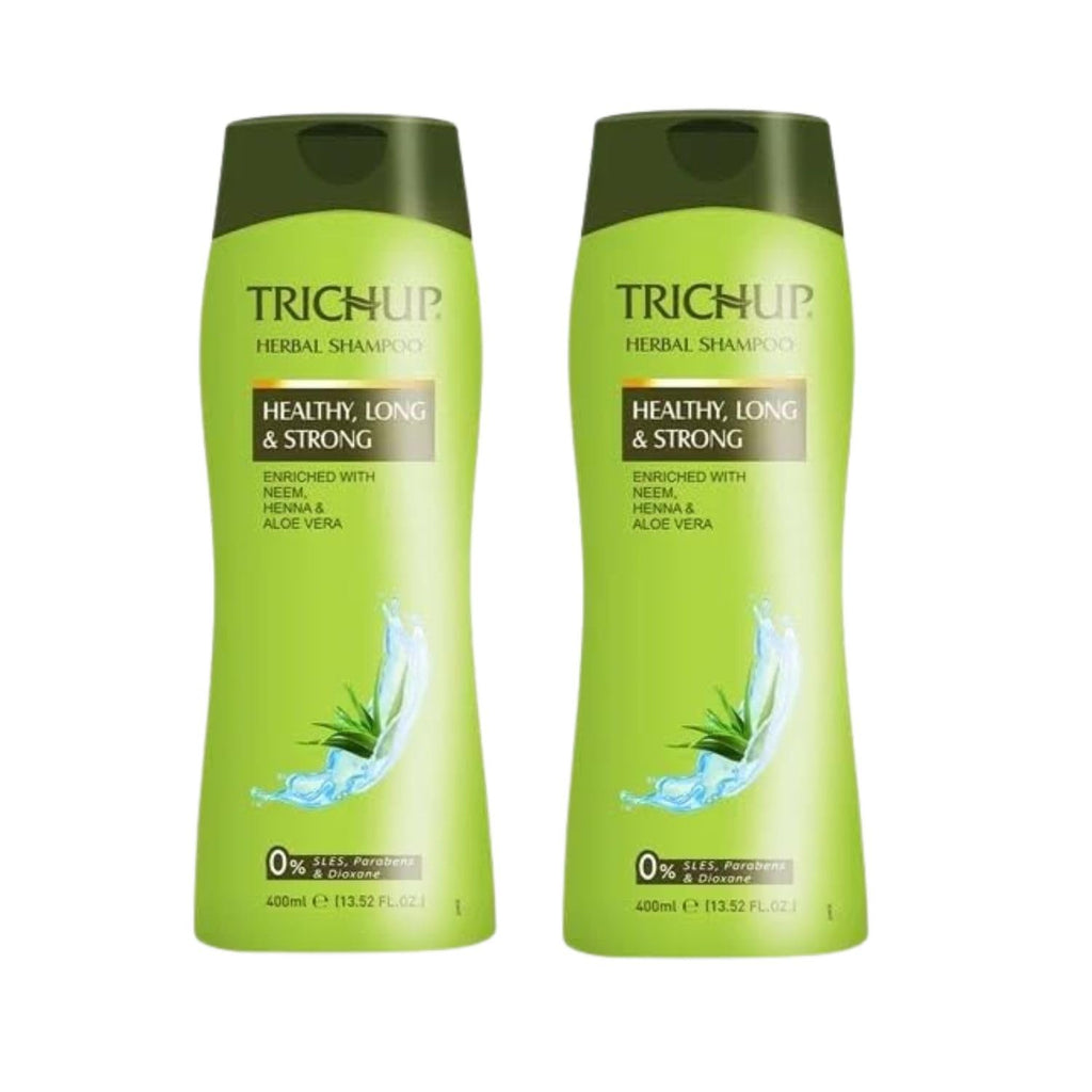 TRICHUP Herbal Shampoo with Aloe Vera, Neem & Henna – Paraben Free, 2 x 13.52 fl oz – Gentle, All Hair Types