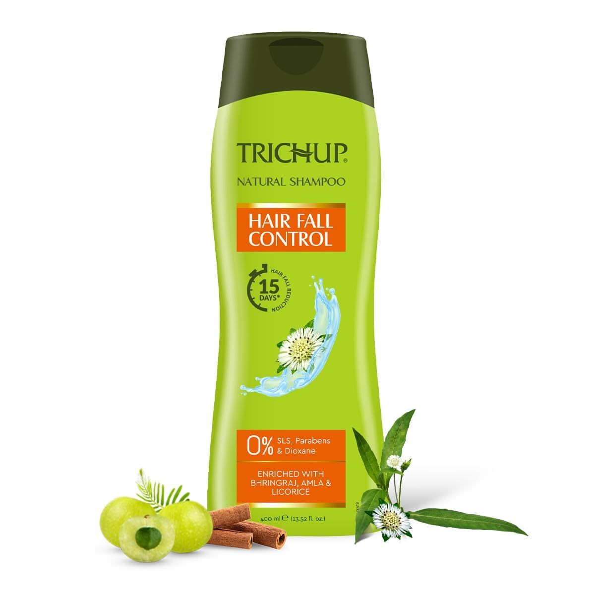 TRICHUP Natural Anti-Hair Fall Shampoo – Bhringraj Amla Licorice Herbal Cleanser (Pack of 2)