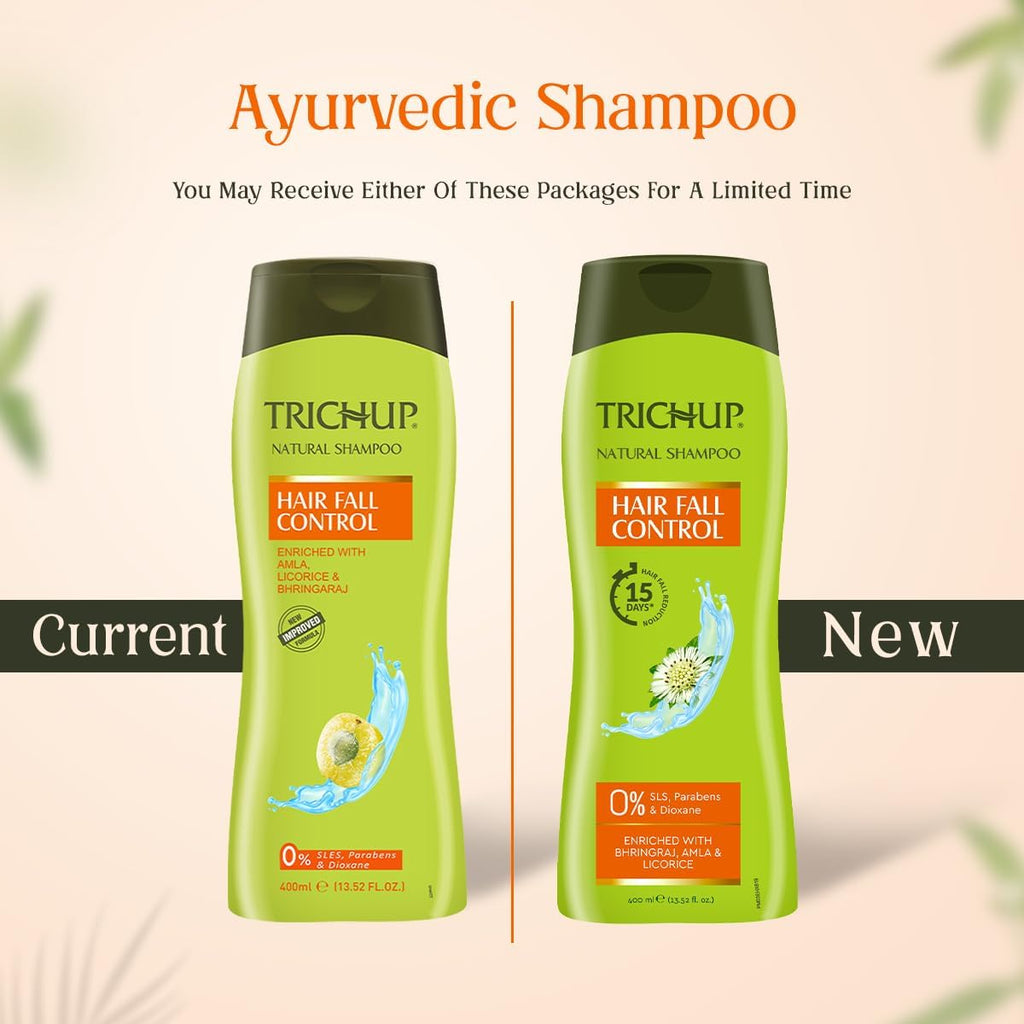 TRICHUP Natural Anti-Hair Fall Shampoo – Bhringraj Amla Licorice Herbal Cleanser (Pack of 2)