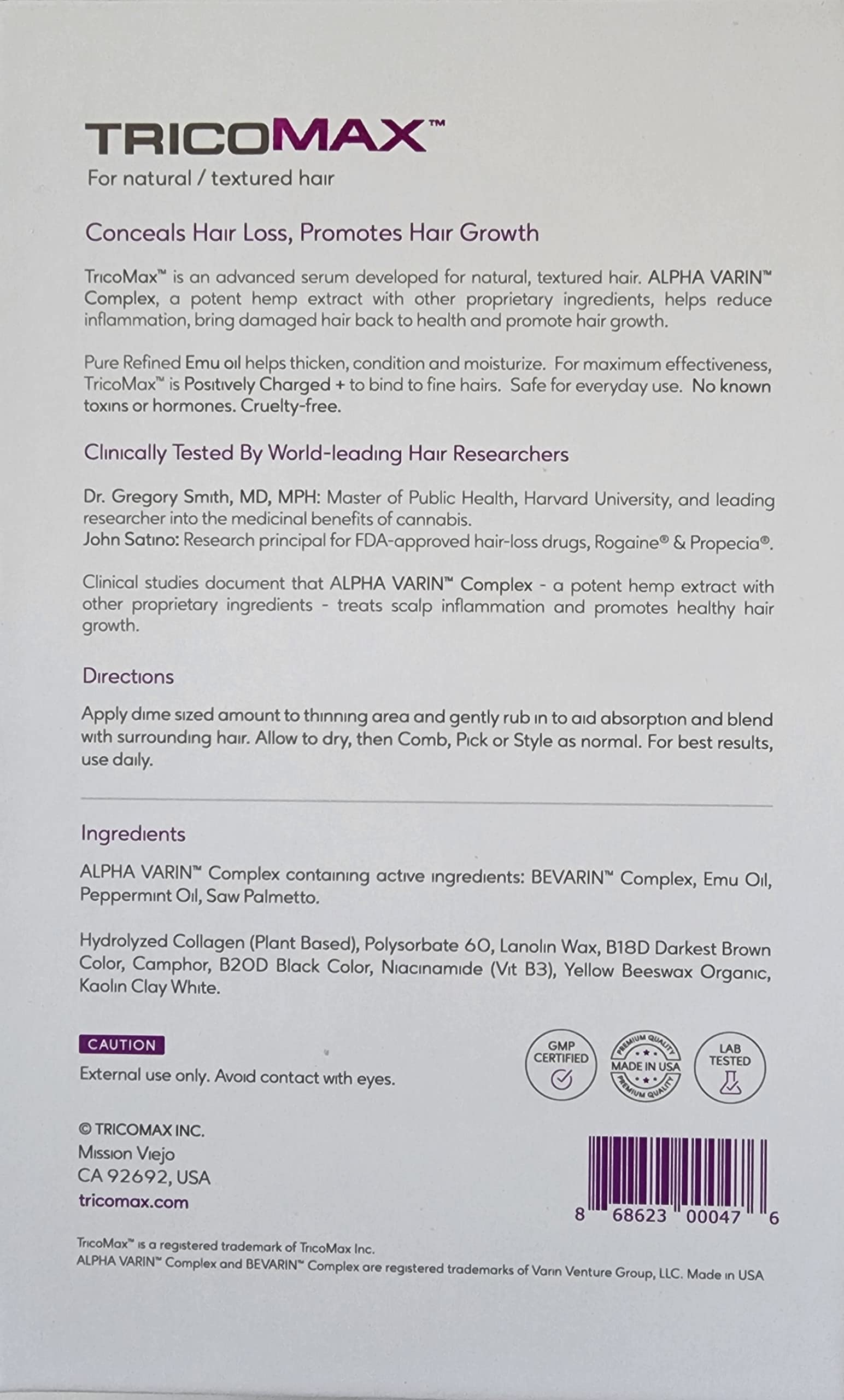 Tricomax Growth Serum for Textured Hair – ALPHA VARIN Hemp Complex | 1 Oz