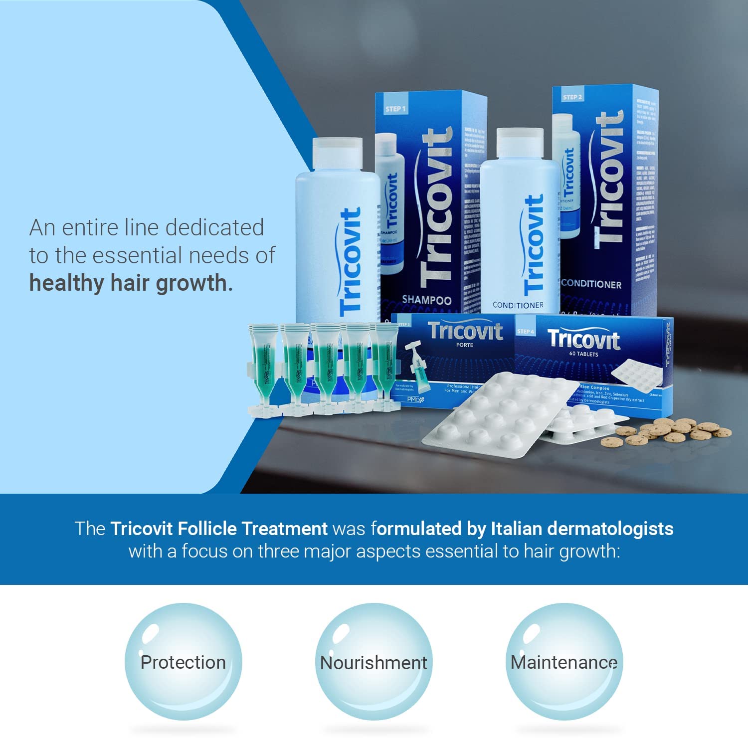 Tricovit Hair Growth Shampoo & Forte Lotion Serum Set