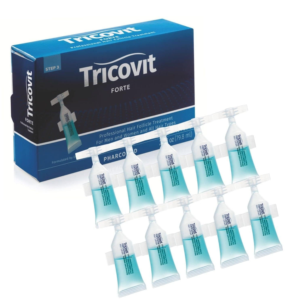 Tricovit Forte Hair Loss Treatment – Dermatologist-Developed DHT Blocker & Sebum Regulator (10 Ampoules)