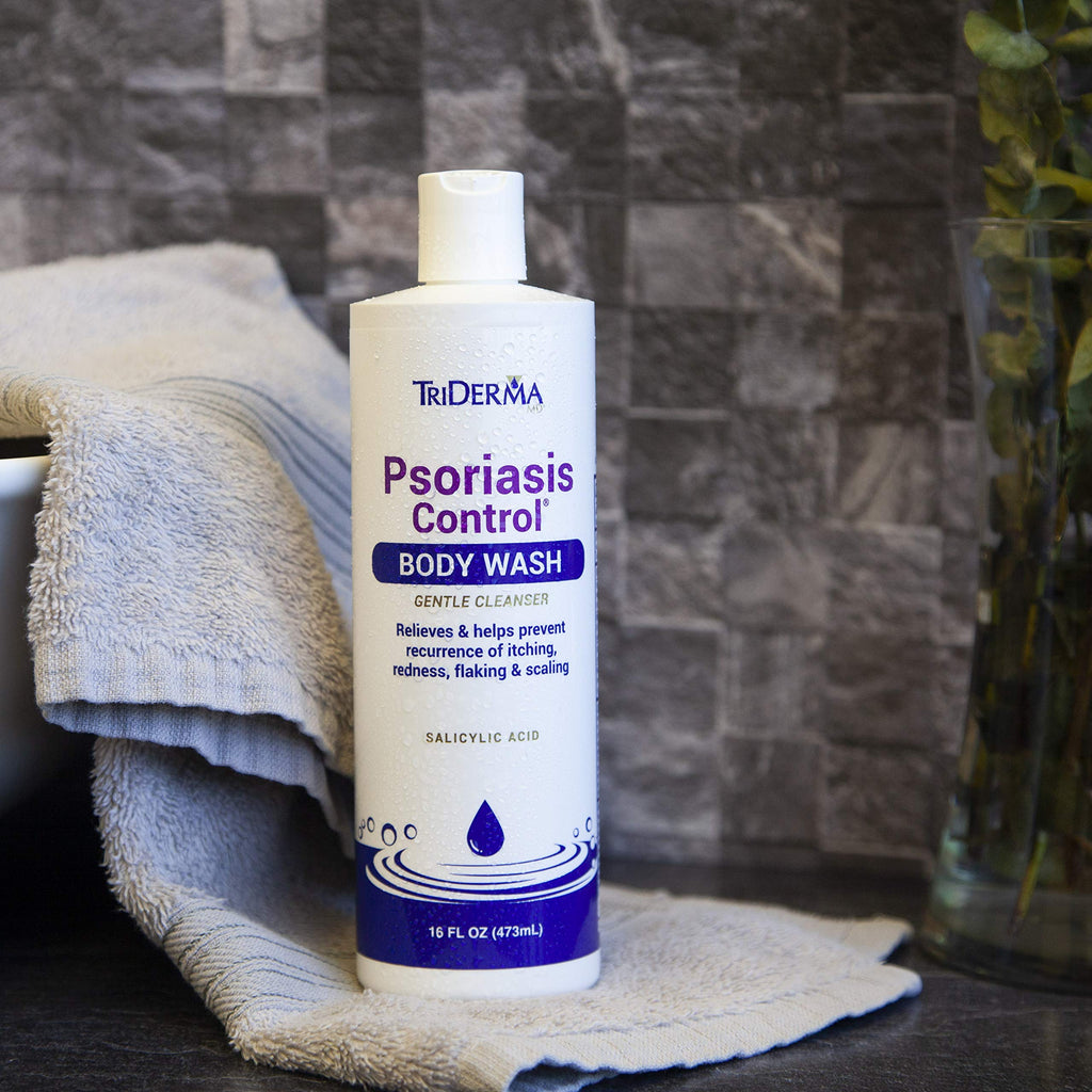 TriDerma Psoriasis Control Body Wash – 2% Salicylic Acid & AP4 Aloe Gel, 16 oz