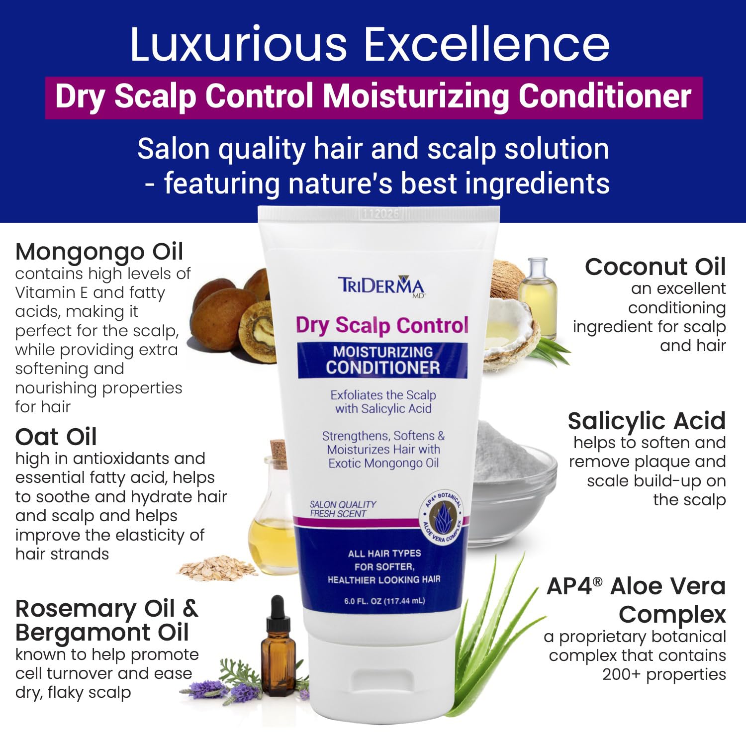 TriDerma Dry Scalp Control Deep Moisturizing Hair Conditioner – Salon Quality Treatment